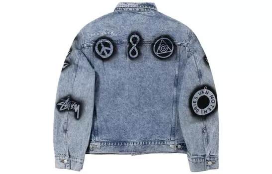 Мужская джинсовая куртка Dries Van Noten X Stussy, черный