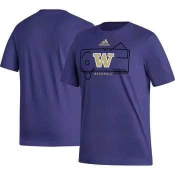 Мужская фиолетовая футболка Washington Huskies Locker Lines Basketball Fresh adidas