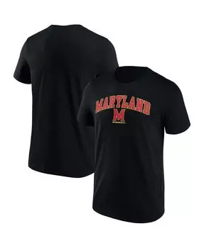 Мужская фирменная черная футболка maryland terrapins campus 2.0 Fanatics, черный