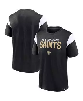 Мужская фирменная черная футболка new orleans saints home stretch team Fanatics, черный