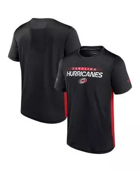 Мужская фирменная черная, красная футболка carolina hurricanes authentic pro rink tech Fanatics, мульти