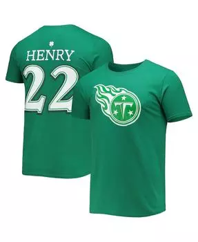 Мужская фирменная футболка derrick henry green tennessee titans st. patrick's day icon player Fanatics, зеленый