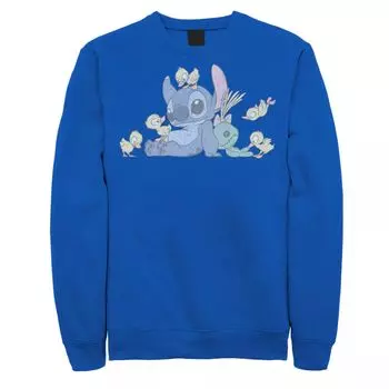Мужская флисовая рубашка с рисунком Disney's Lilo & Stitch Ducky Kindness Stitch Licensed Character