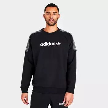 Мужская флисовая толстовка с круглым вырезом Adidas Originals Tape, черный