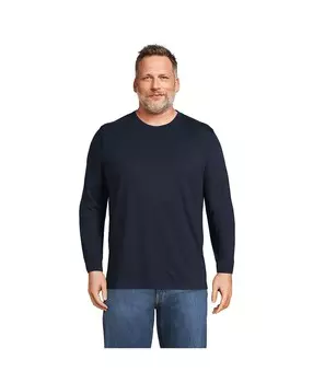 Мужская футболка Big and Tall Super-T с длинным рукавом Lands' End