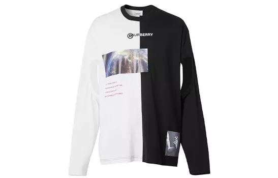 Мужская футболка Burberry, цвет Black/White