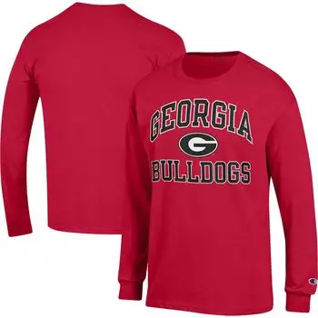 Мужская футболка Champion Red Georgia Bulldogs High Motor с длинными рукавами