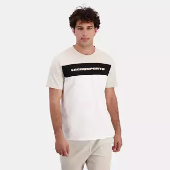 Мужская футболка CONTEMPORAIN Tee SS N2 M Le Coq Sportif, бежевый/белый