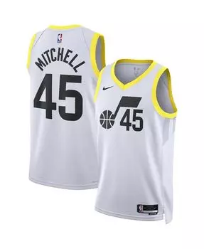 Мужская футболка donovan mitchell white utah jazz 2022/23 swingman - icon edition Nike, белый