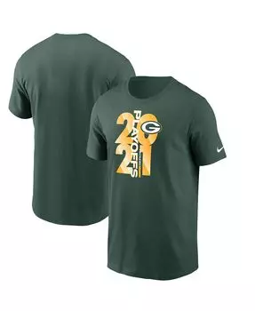 Мужская футболка green bay packers 2021 nfl playoffs bound Nike, зеленый