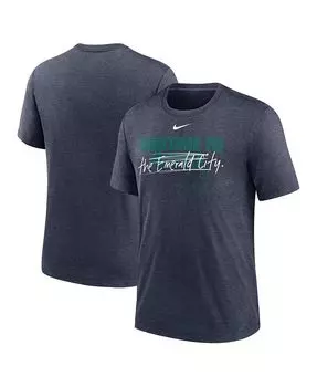 Мужская футболка Heather Seattle Mariners Home Spin Tri-Blend Nike, синий