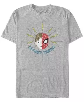 Мужская футболка Marvel Spider-Man Far From Home Spidey Sense Face Off, с коротким рукавом Fifth Sun, серый