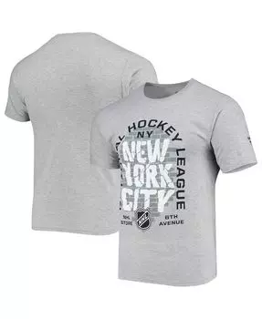Мужская футболка nhl brick arch с фирменным меланжевым принтом серого цвета Fanatics, мульти