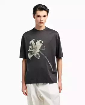 Мужская футболка оверсайз с принтом Emporio Armani, чёрный
