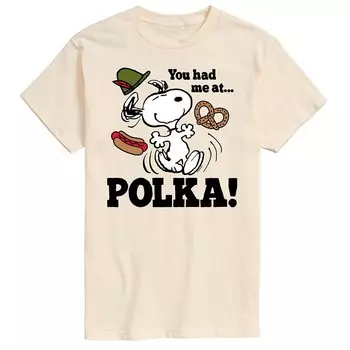 Мужская футболка Peanuts You Had Me At Polka с рисунком Licensed Character, бежевый