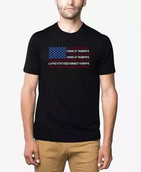 Мужская футболка premium blend word art с американским флагом LA Pop Art, черный
