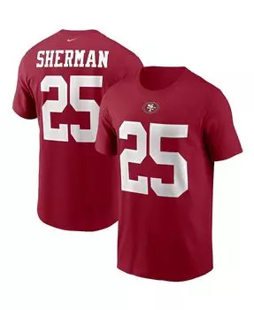 Мужская футболка richard sherman scarlet san francisco 49ers с именем и номером Nike