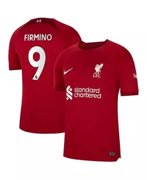 Мужская футболка roberto firmino red liverpool 2022/23 home replica player Nike, красный