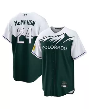 Мужская футболка Ryan McMahon White, Forest Green Colorado Rockies City Connect Replica Player Nike