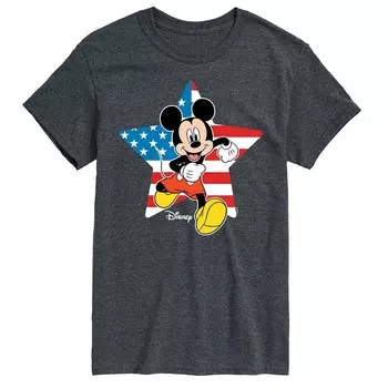 Мужская футболка с изображением флага США Disney's Mickey Mouse, цвет Charcoal