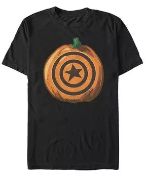 Мужская футболка с коротким рукавом marvel captain america shield и тыквой Fifth Sun, черный