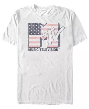 Мужская футболка с коротким рукавом с логотипом американского флага mtv Fifth Sun, белый