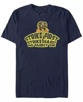 Мужская футболка с коротким рукавом the karate kid strike first cobra kai sony Fifth Sun, черный
