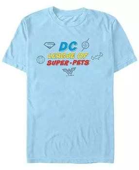 Мужская футболка с короткими рукавами и логотипом super pets doodle Fifth Sun, светло-синий
