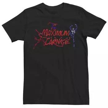 Мужская футболка с логотипом «Человек-паук Maximum Carnage» и графическим логотипом в виде коллажа Marvel