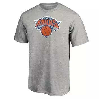 Мужская футболка с логотипом Fanatics RJ Barrett Heathered Grey New York Knicks Playmaker с именем и номером