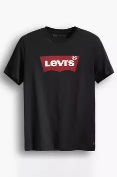 Мужская футболка с логотипом Levi's, черный