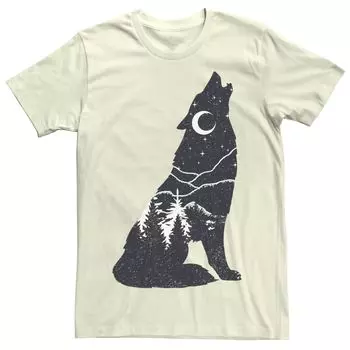 Мужская футболка с силуэтом Wolf Howl Licensed Character