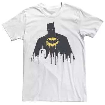 Мужская футболка с темным силуэтом Batman Paint Drip Licensed Character
