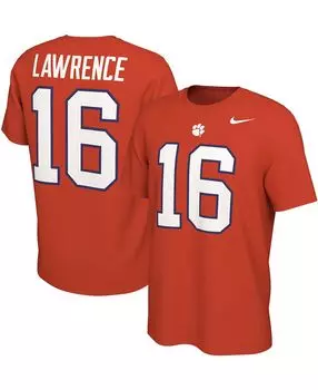 Мужская футболка Trevor Lawrence Orange Clemson Tigers с именем и номером Nike