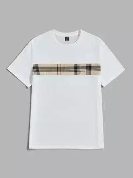 Мужская футболка в клетку Manfinity Homme, белый цвет