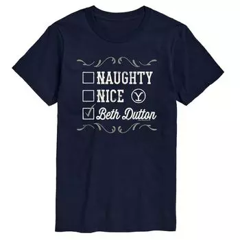 Мужская футболка Yellowstone Naughty Nice Beth Dutton Licensed Character