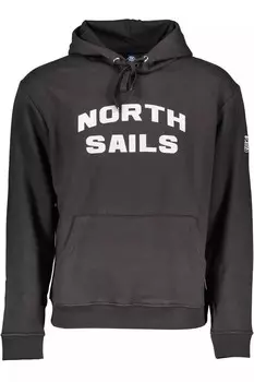 Мужская гладкая толстовка с капюшоном и принтом North Sails, черный