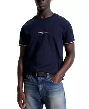 Мужская хлопковая футболка с логотипом Tommy Tommy Hilfiger, цвет Desert Sky