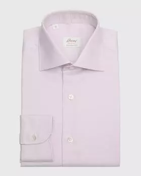 Мужская хлопковая классическая рубашка Ventiquattro Brioni, цвет White Pink