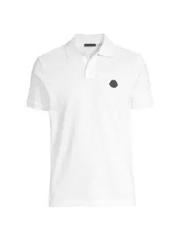 Мужская хлопковая рубашка поло Moncler Moncler, белый