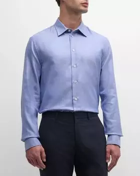 Мужская хлопковая спортивная рубашка с рисунком Emporio Armani, цвет Blue