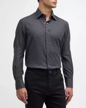 Мужская хлопковая спортивная рубашка Stefano Ricci, цвет Dark Grey