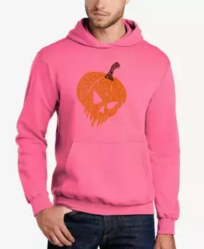 Мужская худи с капюшоном Evil Pumpkin Word Art LA Pop Art, розовый