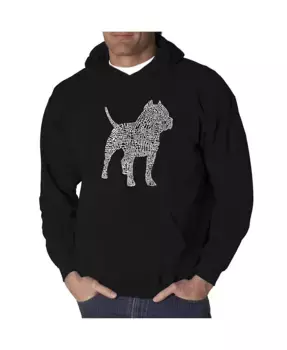 Мужская худи с принтом Word Art - Pit bull LA Pop Art, черный