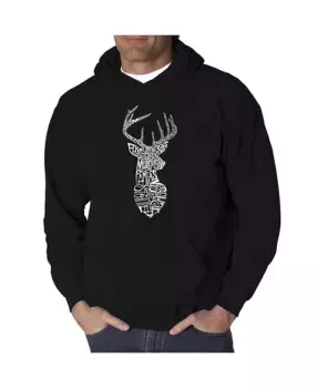 Мужская худи с принтом Word Art - Types of Deer LA Pop Art, черный