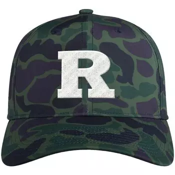 Мужская камуфляжная регулируемая кепка adidas Rutgers Scarlet Knights в стиле милитари с напуском Primegreen