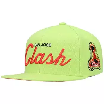 Мужская кепка Snapback с историческим логотипом Mitchell & Ness Orange/ San Jose Earthquakes с момента создания '96 Foundation Script
