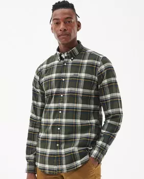 Мужская клетчатая рубашка с длинными рукавами Barbour, зеленый