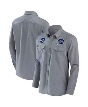 Мужская коллекция nfl x darius rucker by grey seattle seahawks chambray рубашка с длинным рукавом на пуговицах Fanatics, серый