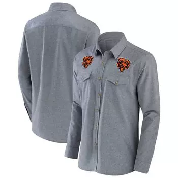 Мужская коллекция NFL x Darius Rucker от Fanatics серая рубашка на пуговицах с длинным рукавом из шамбре Chicago Bears